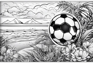 beach and football tattoo idea