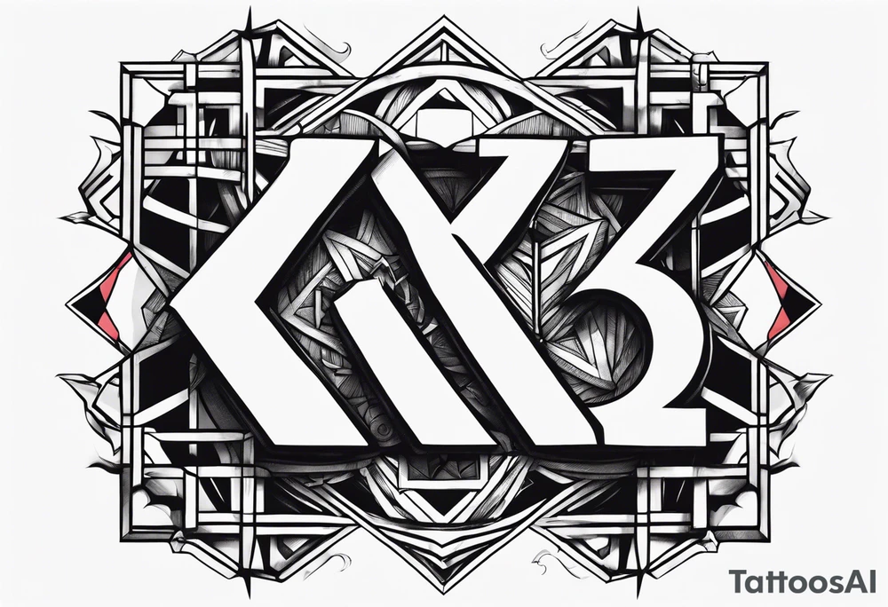 number 24 and 76 intertwined in a hidden image tattoo idea number 24 and 76 intertwined in a hidden image tattoo idea