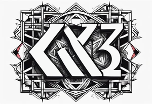 number 24 and 76 intertwined in a hidden image tattoo idea