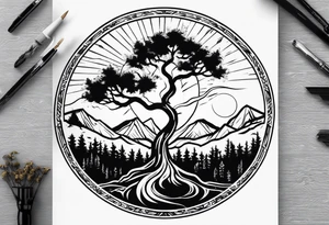 lightning strike
circle of life tree tattoo idea