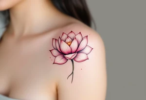 Crimson and white lotus flower, representing purity rising from suffering. tattoo idea