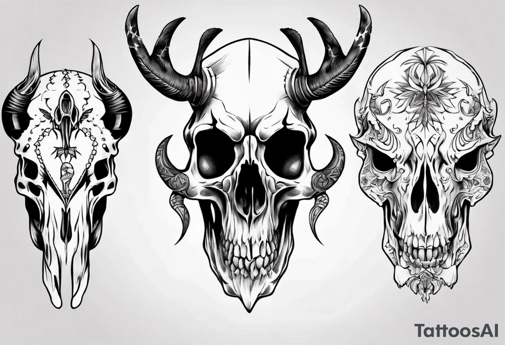 animal skull tattoo idea