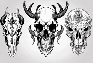 animal skull tattoo idea