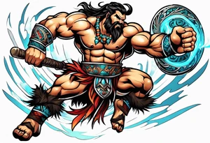 leaping barbarian tattoo idea