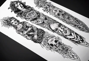 full arm sleeve tattoo
betrayal theme tattoo idea