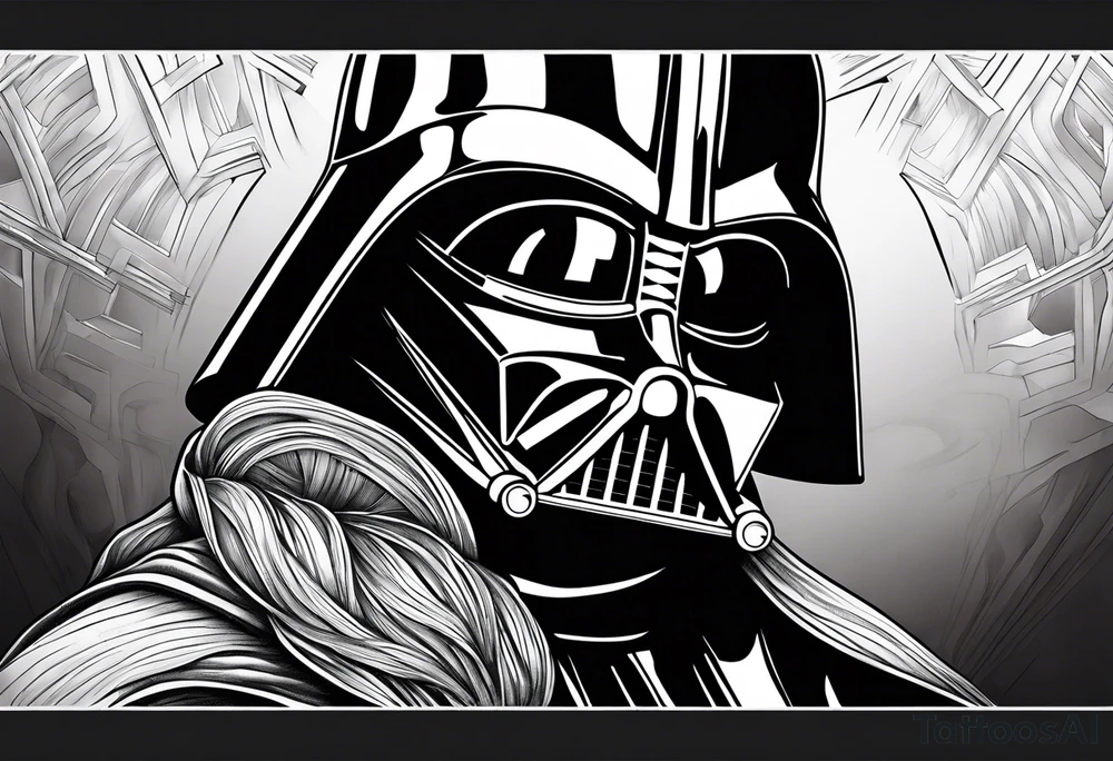 picture of darth vader with no mask crying tattoo idea