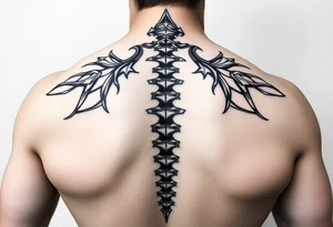 Spinal futuristic, full length, shoulders to lower back tattoo idea