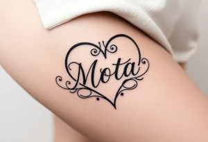 The name Mota within a heart tattoo idea