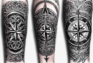 Celtic, forearm, half sleeve, anchor, compass tattoo idea