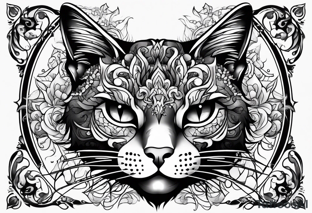 Evil cat tattoo idea