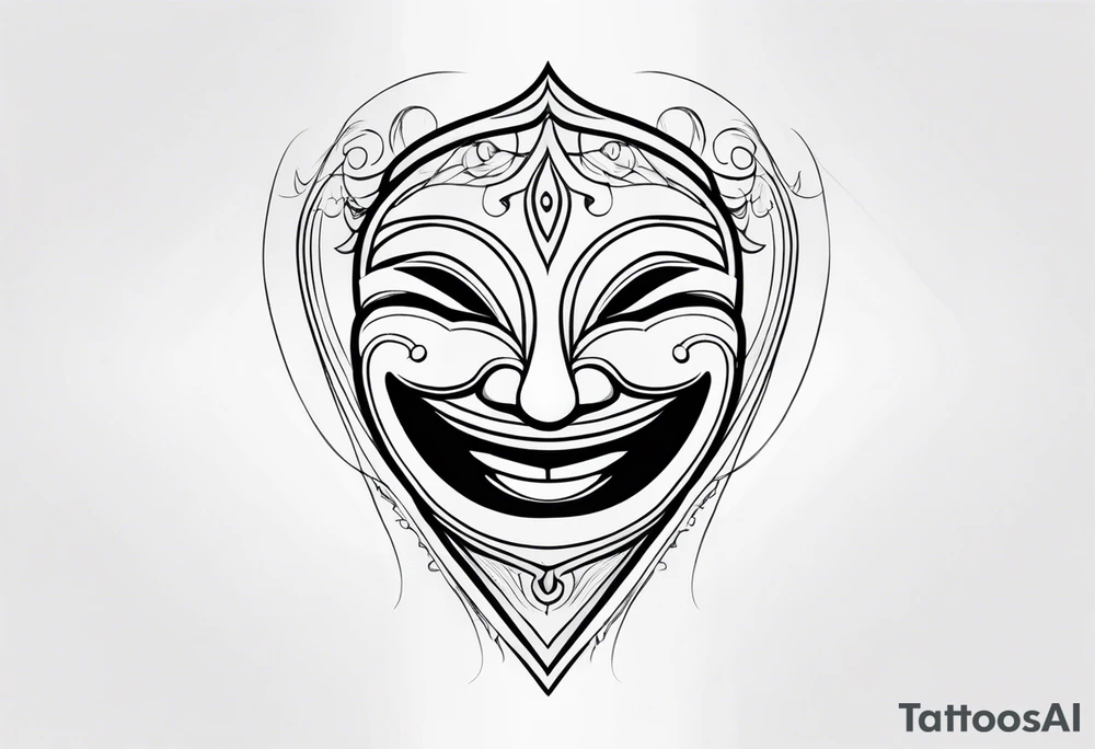 Laughing mask tattoo idea
