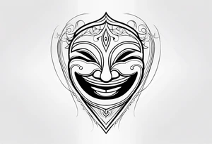 Laughing mask tattoo idea