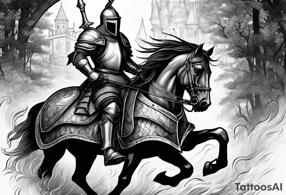 knight with heavy armor tattoo idea