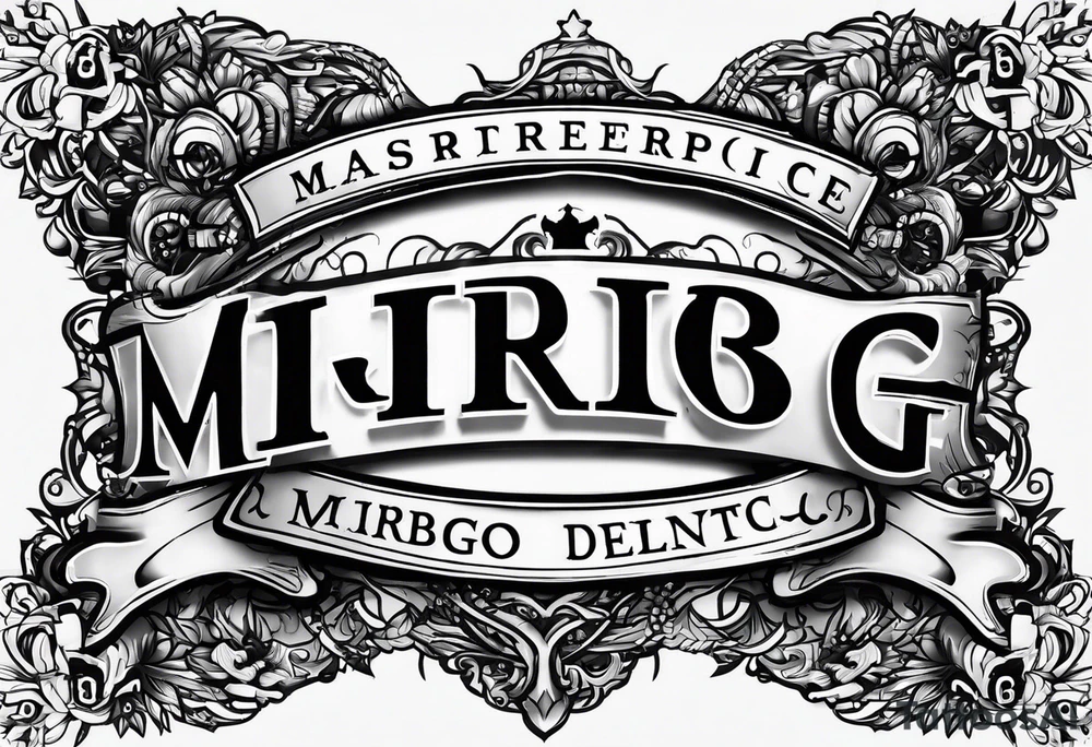 logo-type tattoo word "MRBG" tattoo idea