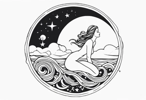 mermaid reaching for the moon tattoo idea