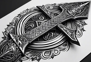 Valhalla sword shield  axe tattoo idea