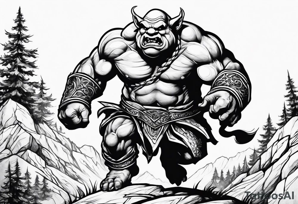 leaping ogre tattoo idea