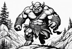 leaping ogre tattoo idea