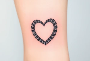 A tractor’s tire track forming a heart shape, symbolizing passion for farming and agriculture tattoo idea