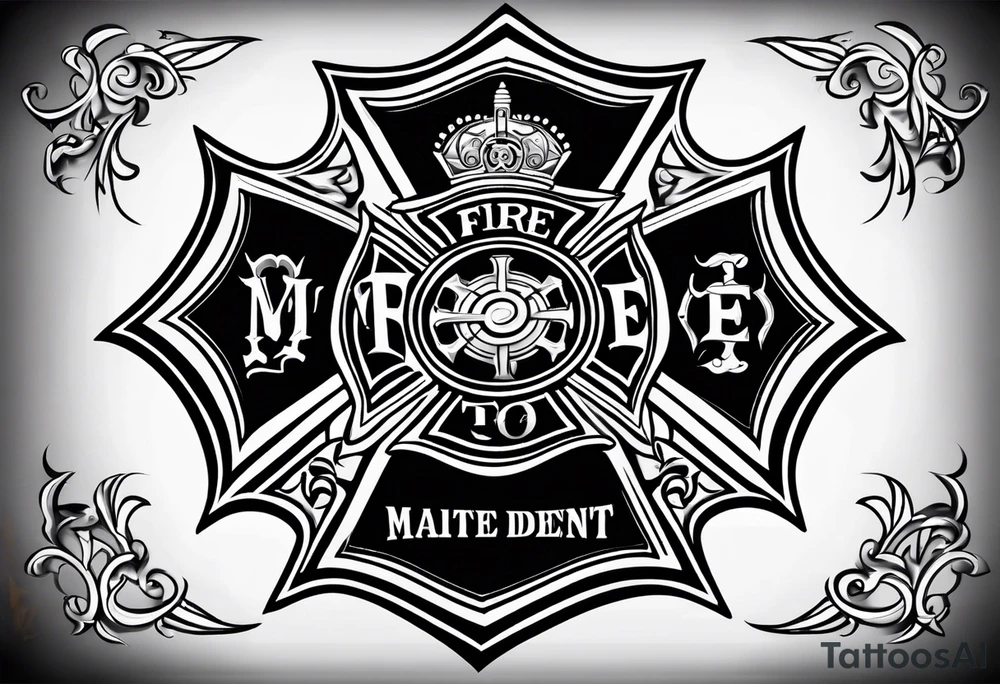 Fire department Maltese cross tattoo idea