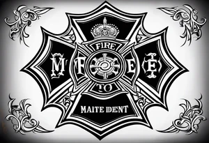 Fire department Maltese cross tattoo idea