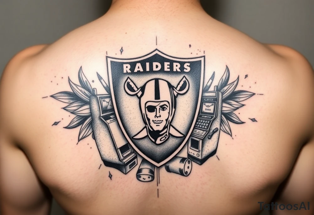 Casino, money, slot machines Las Vegas Raiders tattoo idea