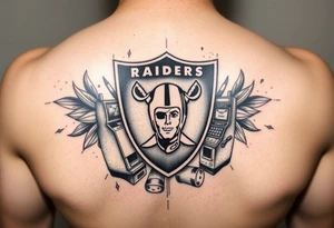 Casino, money, slot machines Las Vegas Raiders tattoo idea