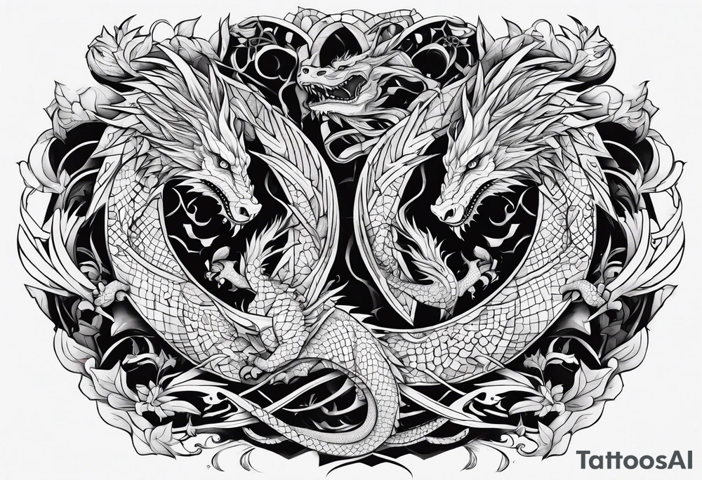 roaring dragons tattoo idea
