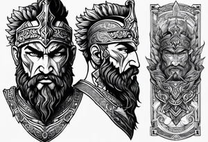 Greek god of war armored tattoo idea