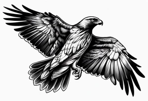 Hawk flying down on forearm tattoo idea