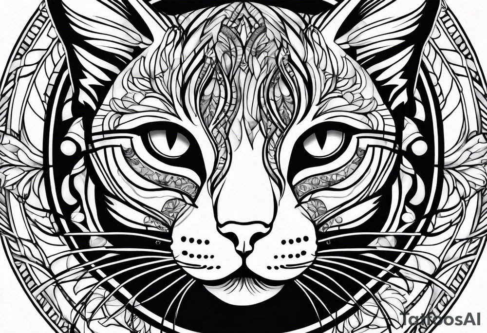 Striped cat tattoo idea