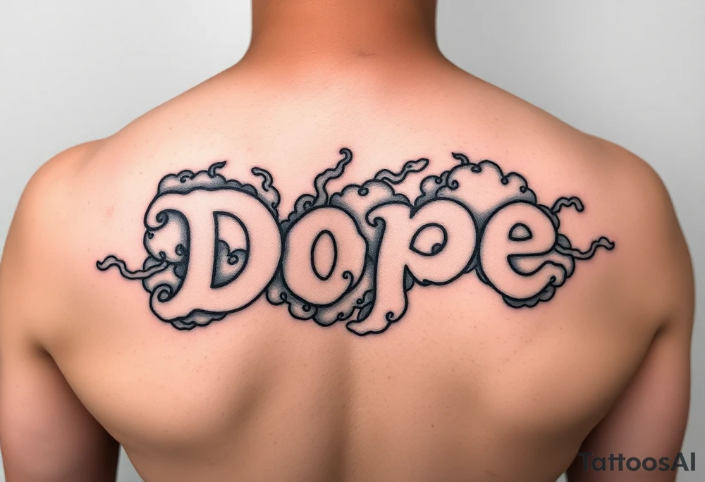 Dope spelled out in smoke
Clouds tattoo idea