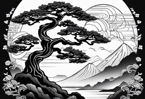 ukiyoe, bonsai tattoo idea