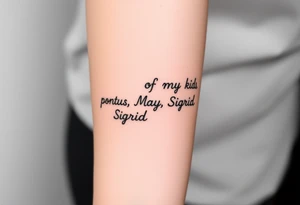 Names of my kids: Pontus, Maja, Sigrid and Emma tattoo idea