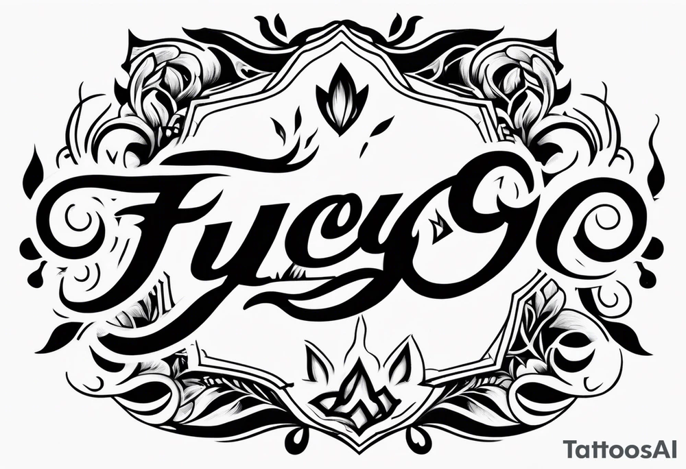 The word “fuego” in cursive with flames around it. tattoo idea