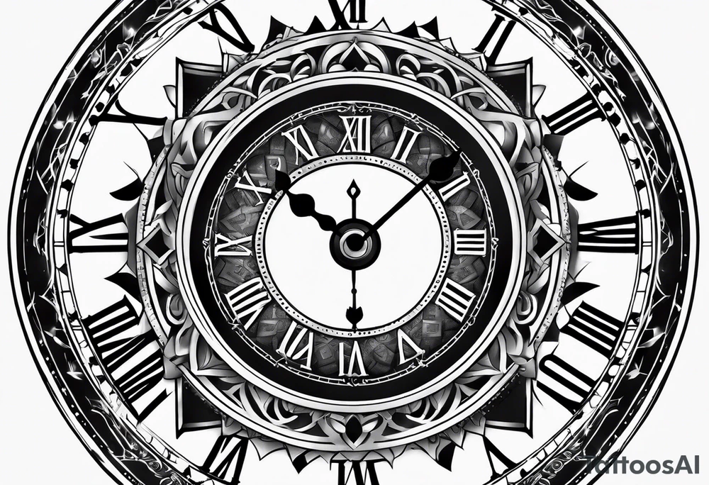 date dial tattoo idea