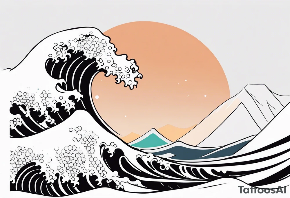 Single line wave tattoo tattoo idea