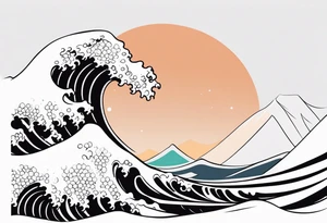 Single line wave tattoo tattoo idea