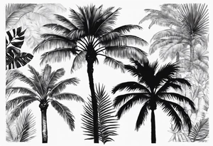 tree palm but swap leaves with palms tattoo idea