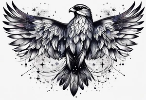 Constellation, bird wing , animal  snow , cross tattoo idea