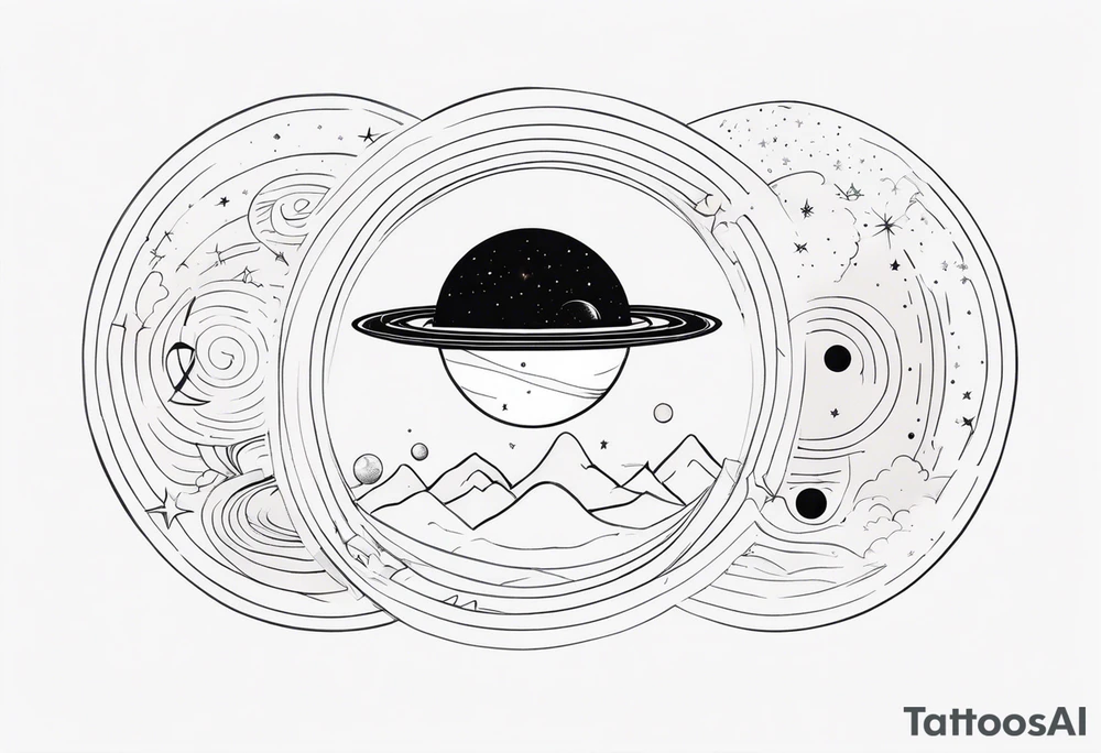 open, closed and flat universe tattoo idea