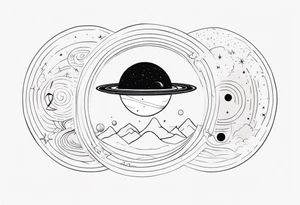 open, closed and flat universe tattoo idea