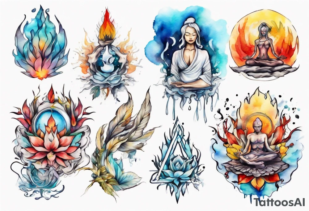 Paint drawing inner peace tattoo idea