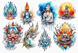 Paint drawing inner peace tattoo idea