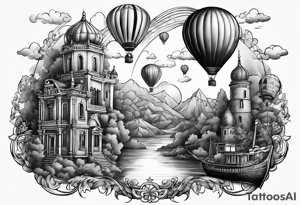 hotballoon travel tattoo idea