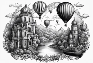 hotballoon travel tattoo idea