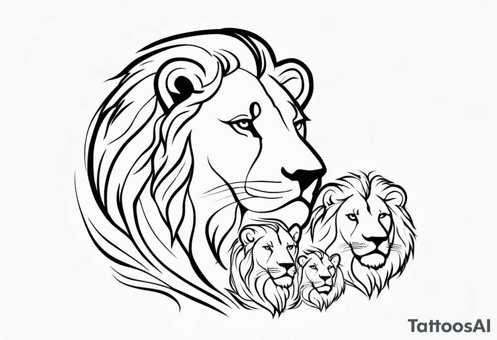 mom of 3 lion pride tattoo idea