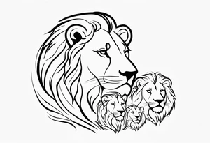 mom of 3 lion pride tattoo idea