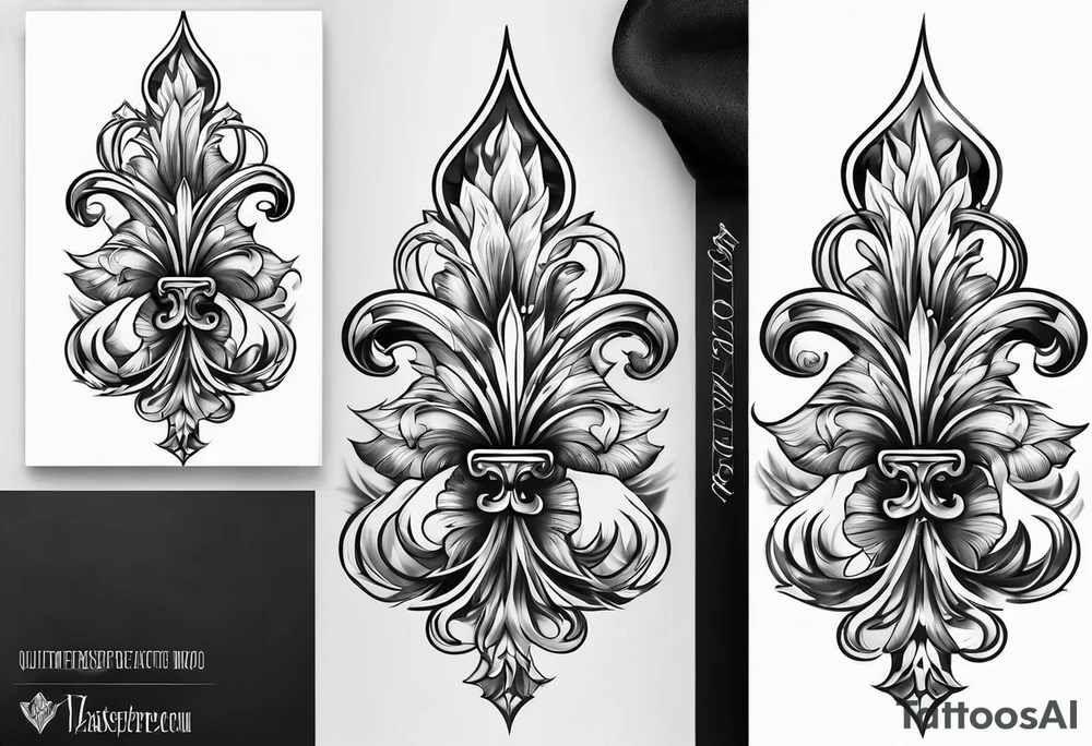 Fleur de lys de feu tattoo idea