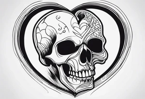 visceral heart fusioned with skull
half heart half skull tattoo idea